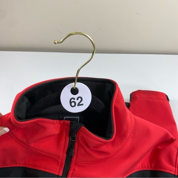 The North Face Men's Red Gray Softshell Water Resistant Jacket Coat Sz L - Picture 14 of 14